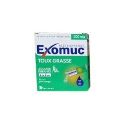 EXOMUC 200MG TOUX GRASSE 15 sachets BOUCHARA RECORDATI