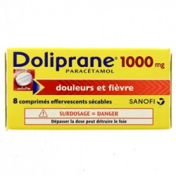 DOLIPRANE 1000MG ADULTE 8 COMPRIMES EFFERVESCENTS SECABLES SANOFI