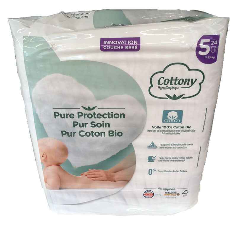 COTTONY BIO COUCHES HYPOALLERGENIC TAILLE 5 11-25KG X 24