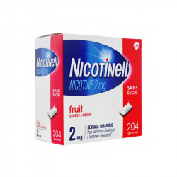 NICOTINELL FRUITS SANS SUCRE 2MG 204 GOMMES GSK
