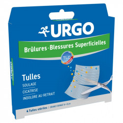 TULLES BRÛLURES BLESSURES SUPERFICIELLES GRAND FORMAT X4 URGO