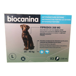 PIPETTES FIPRODOG 268MG L CHIEN 20-40KG ANTIPARASITAIRE EXTERNE BIOCANINA