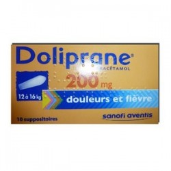 DOLIPRANE 200MG 10 SUPPOSITOIRES SANOFI 