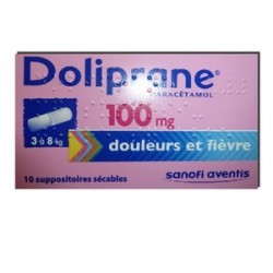 DOLIPRANE 100MG 10 SUPPOSITOIRES SECABLES SANOFI 